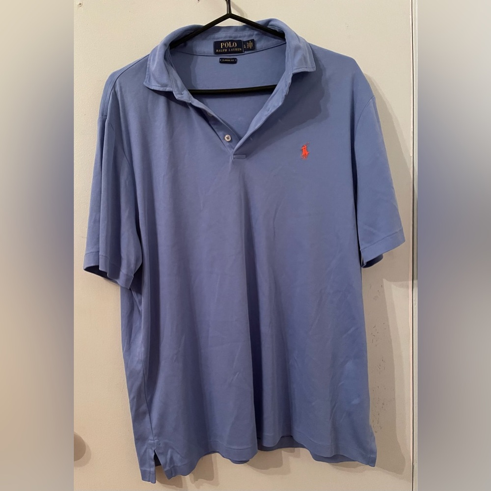 POLO BY RALPH LAUREN SKY BLUE WITH RED HORSE MEN'S SHIRT SIZE Large